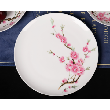 56 water points peach blossom tableware